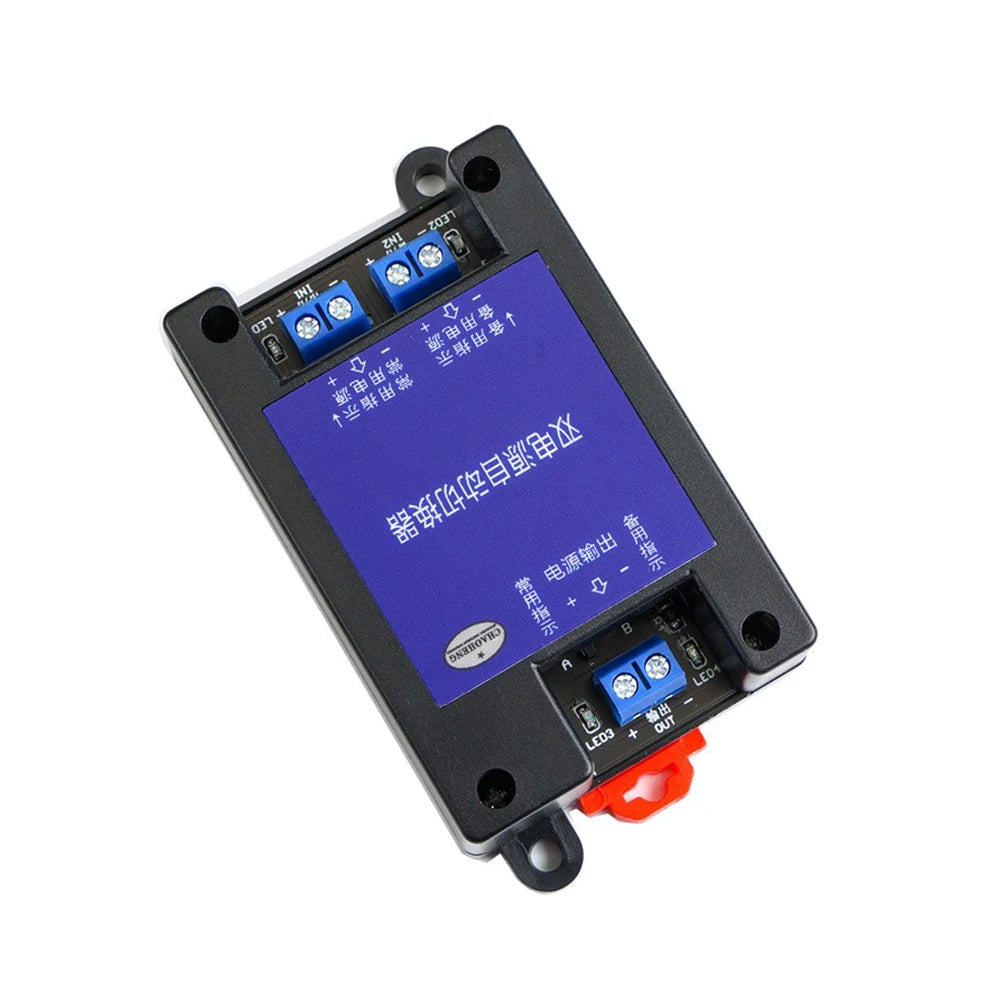 Dual Power UPS Switch Module 12V/24V/60V Automatic Uninterruptible Transfer with Indicator Light Vue