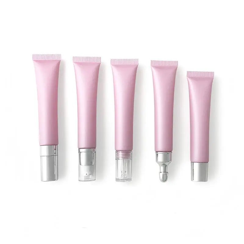 Lip gloss Tubes Empty Cosmetic Container Pink Luxury Bottle Soft Rotary Switch Plastic PE Squeezable Tube Zinc Alloy Head 50pcs Vue