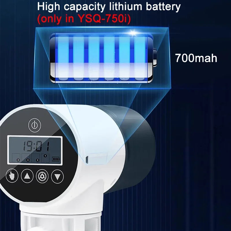 Intelligent Timing Feeder Automatic Aquarium Feeder Fish Tank Gold Fish Feeder Turtle Smart LCD Display Dispenser Vue