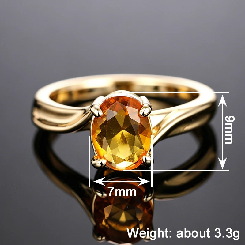 Huitan Yellow Cubic Zirconia Ring – Women's Luxury Fashion Fashion CZ Ring Vue
