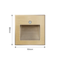 SANDIY 3W Recessed LED Wall Lamp PIR Motion Sensor Step Light Recessed LED Wall Lamp Vue Sensor Gold Warm White (2700-3500K) 3W