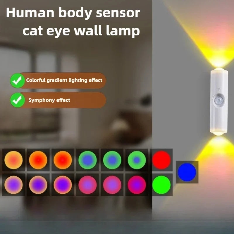 1-20PC Magnetic RGB Color Changing Night Light Smart Motion Sensor Rechargeable Wall Lamp for Garden Hallway Stairs Nursery Room Vue