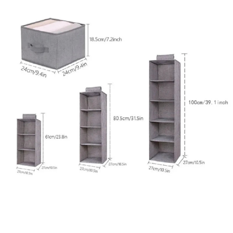 Portable Wardrobe Hanging Storage Bag – Drawer Style, Washable Closet Organizer Box for Clothes Vue