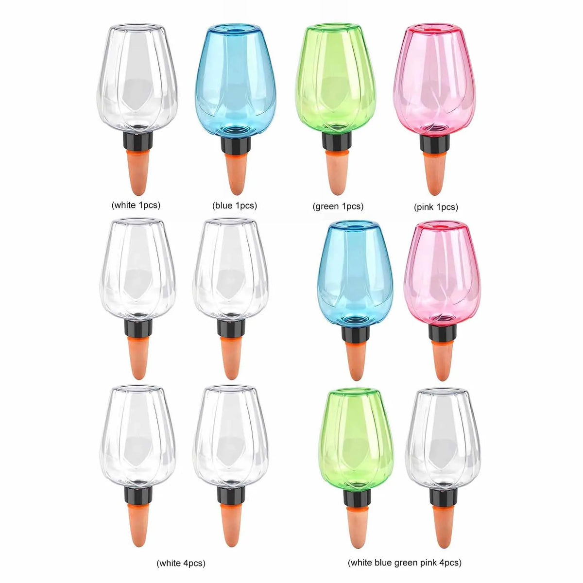 1/4pcs Plant Self Watering Globes Automatic Drip Irrigation System 350ml Transparent Watering Bulbs for Indoor/Outdoor Plants Vue