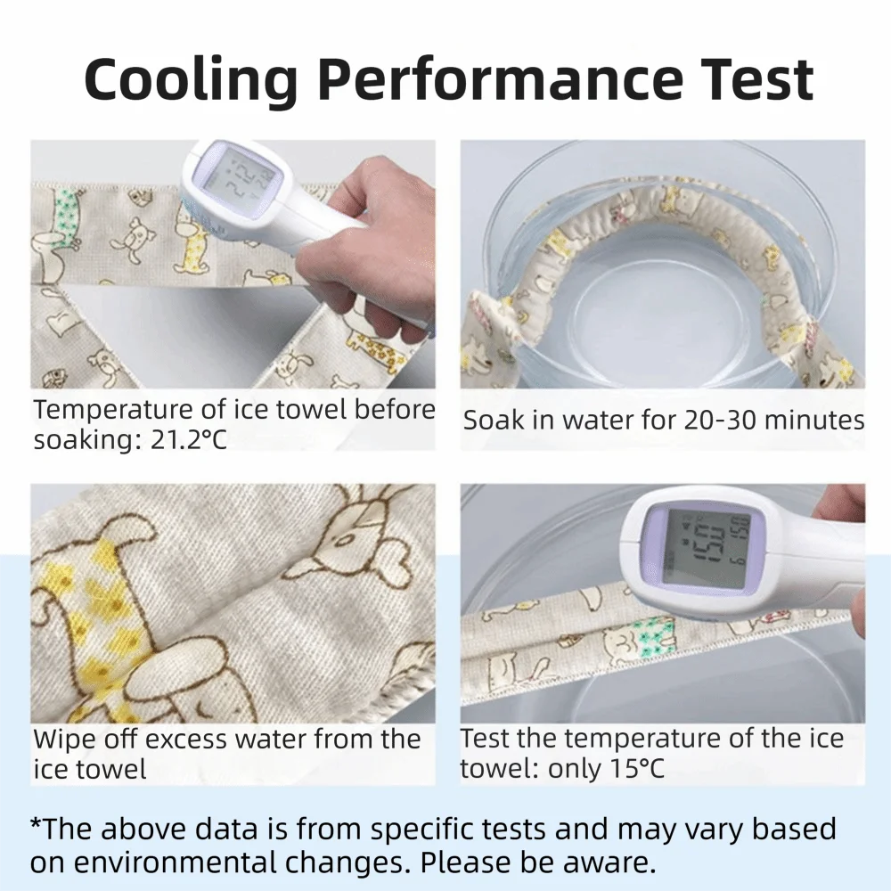 2Pcs Cute Print Pet Cooling Ice Scarf Adjustable Breathable Towel Pet Cool Neck Ring Reusable Ice Towel Dog Cooling Collar Vue