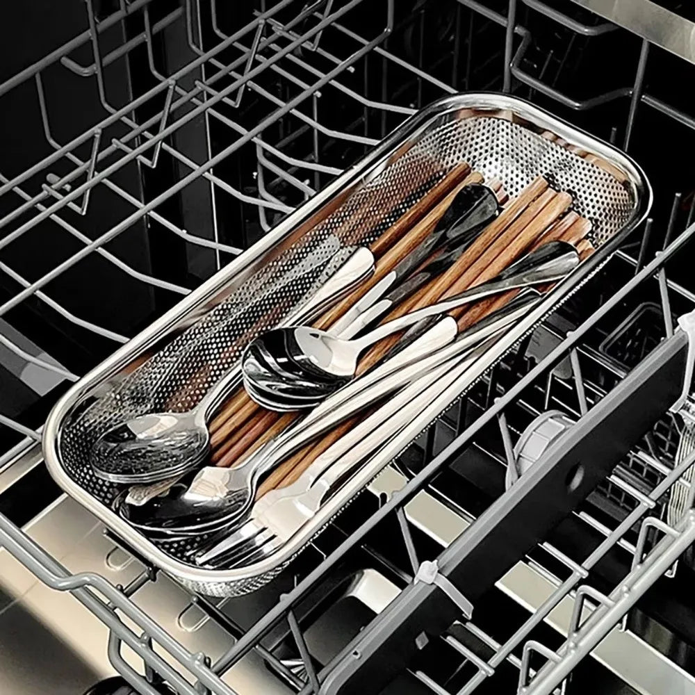 Stainless Steel Mesh Drain Basket Anti-rust Thickened Vegetable Washing Basin Mesh Filtering Rectangle Wash Basket Kitchen Use Vue