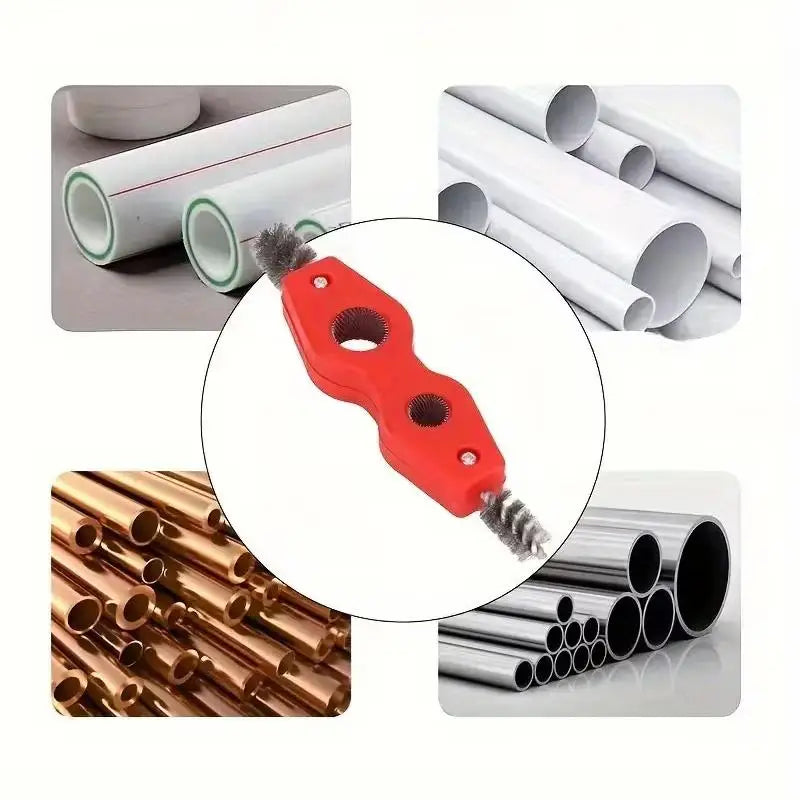Copper Pipe Brush 4 in 1 Double Headed Tube Polisher for Versatile Cleaning Inside Outside Repair Install Applications Vue