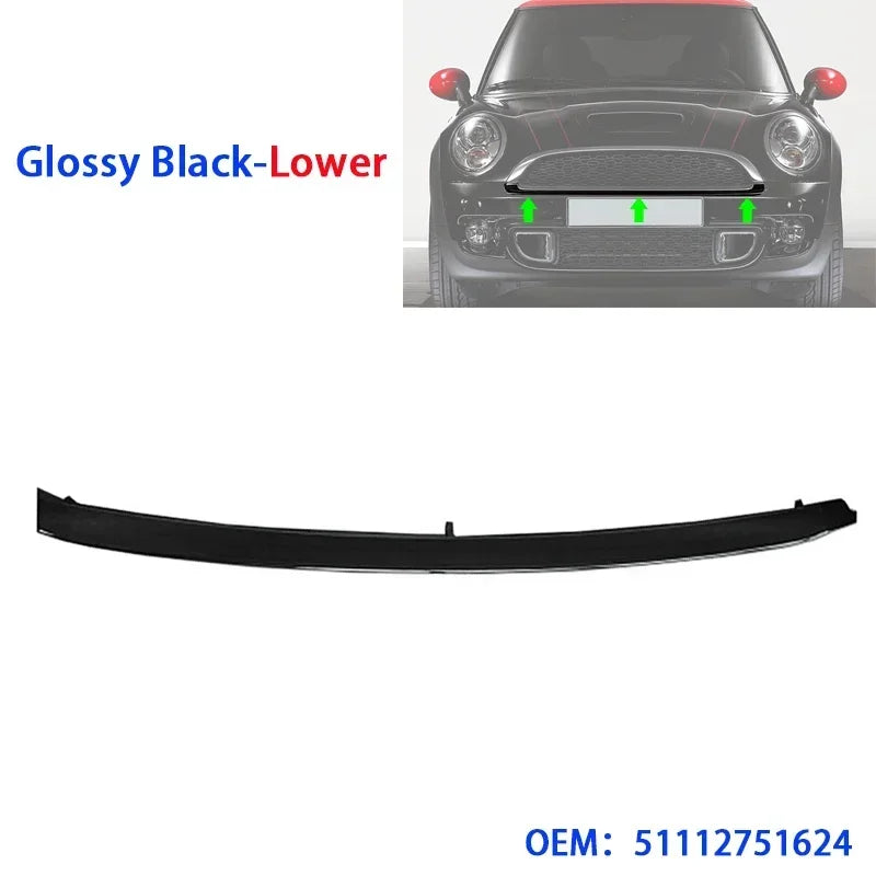 1/2pcs Car Front Bumper Grill Trim Strip Chrome Plated / Black Bumper Grille Trim for BMW MINI Copper R55 R56 R57 2007-2015 Vue