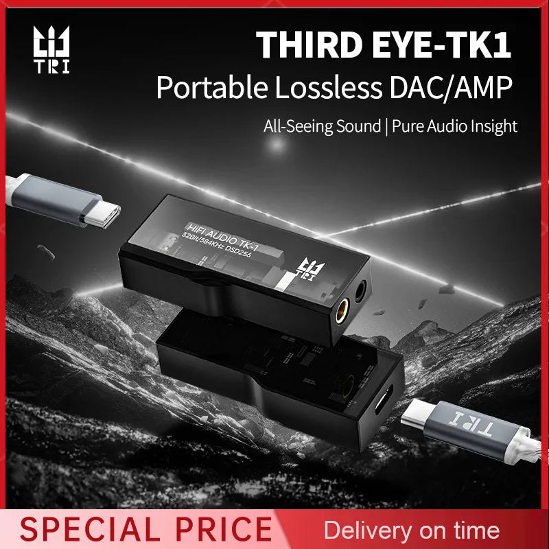 TRI TK1 Third Eye Portable DAC Headphone Amp – Dual CS43131 Portable DAC Amplifier Vue