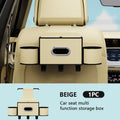 SEAMETAL Car Seat Back Storage Box Multifunctional Cup Holders Phone Stand Tissue Box Hook 5 In 1 Backseat Hanging Organizer Box Vue Beige China Mainland