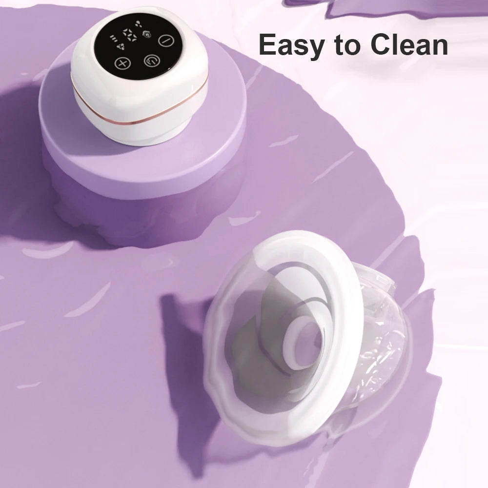 2pcs Wearable Breast Pump Portable Electric Breast Pump Hands Free Low Noise Milk Puller with 26mm Silicone Flange Vue