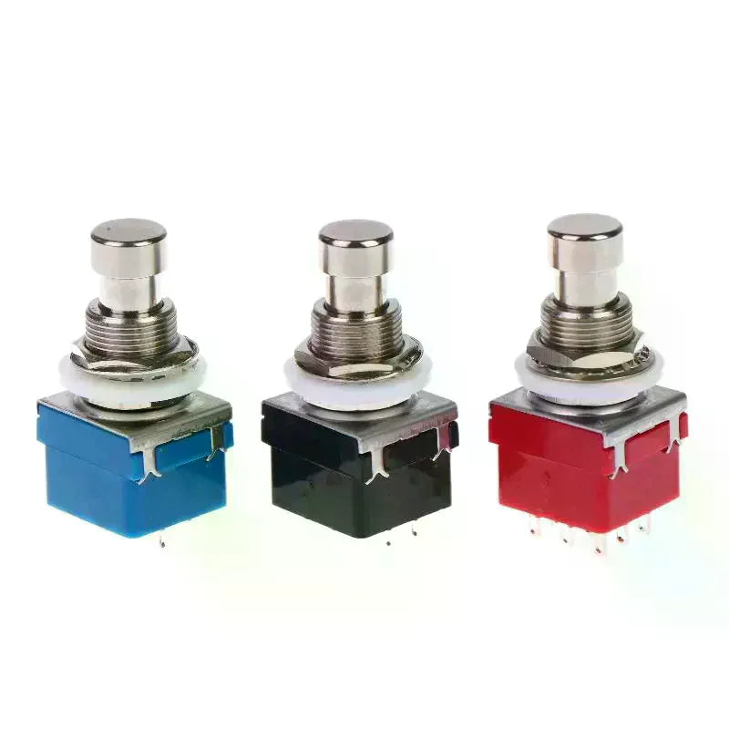 1/3Pcs Button Direct Conversion Switch 9 Pin 3PDT Latching Guitar Switch Guitar Effects Pedal Box Stomp Foot True Bypass Vue