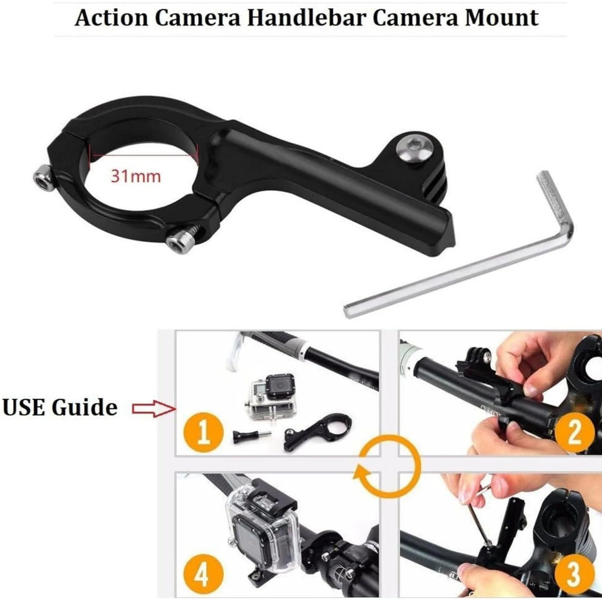 Aluminum Handlebar Mount Bike Motorcycle Holder For GoPro Hero 13 12 11 10 Insta360 X2 X3 DJI Osmo Action Camera Accessories Vue