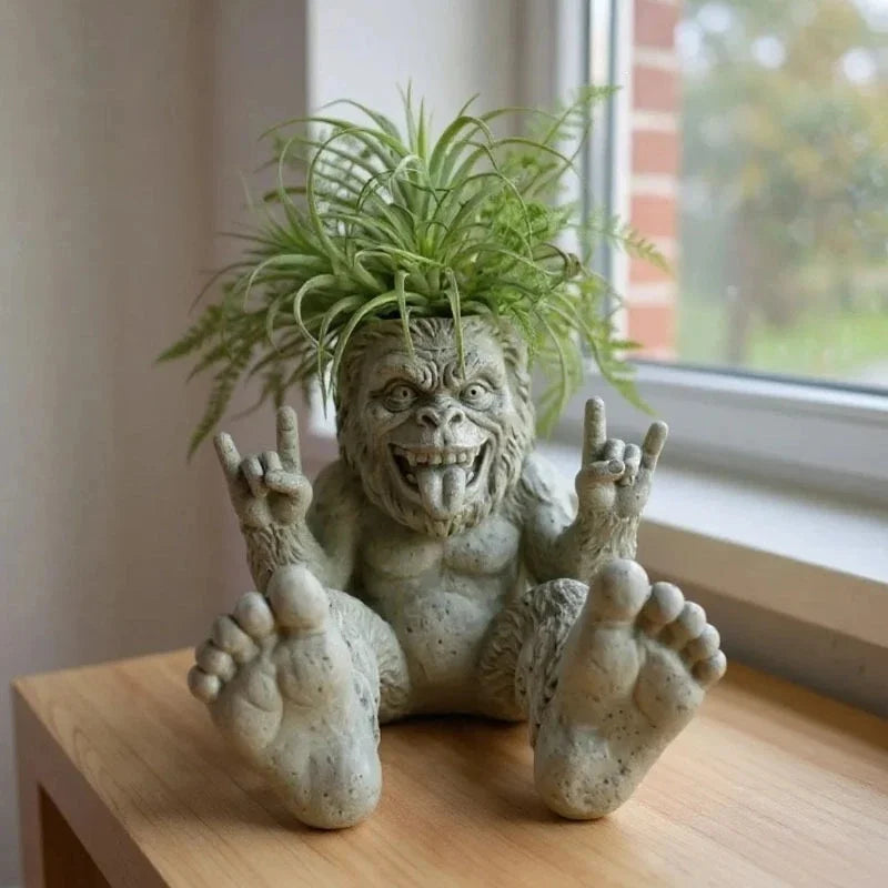 Legendary Forest Creature Rock On Rebel Garden Planter Outdoor Pot Sculpture For Patio Decor For Adults Kids Halloween Gift Vue