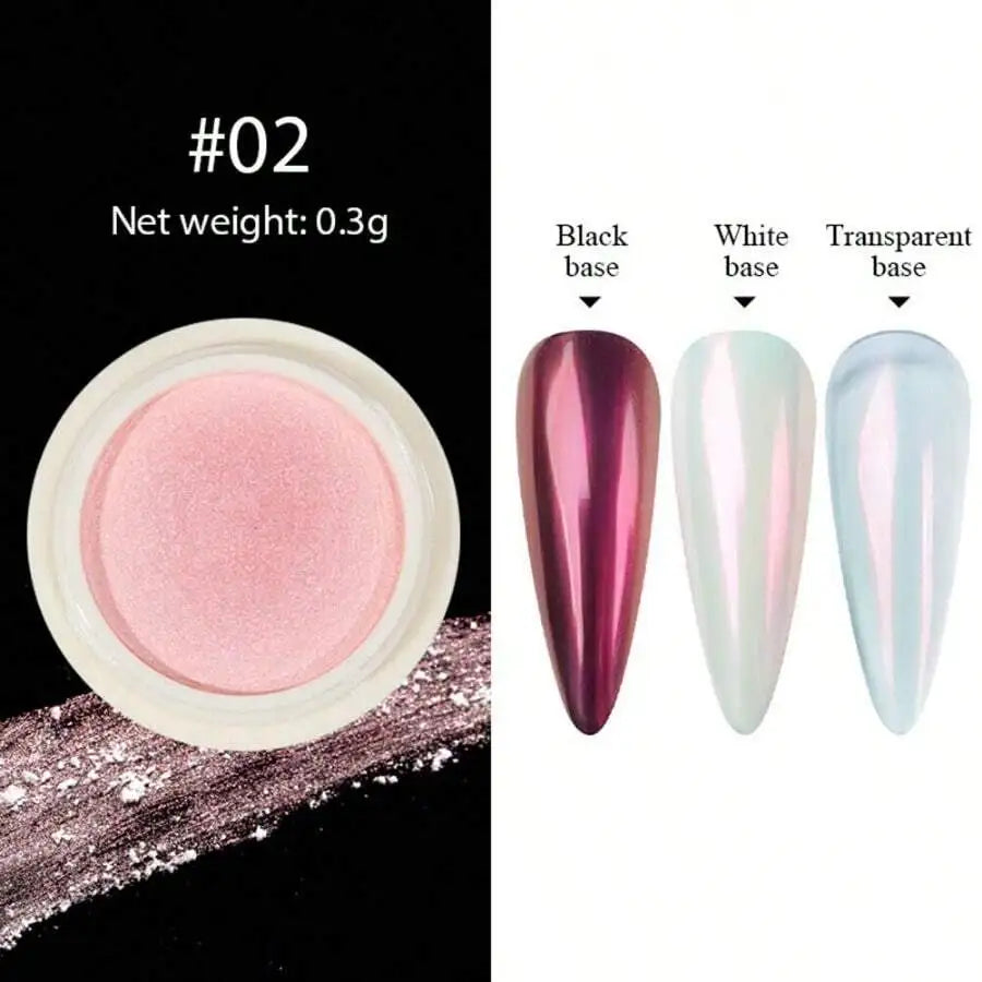 1pc Nail Powder Magic Mirror Powder Pearl Powder Holographic Gradient Aurora Nail Art Creation Summer Ins Style Y2K Vue