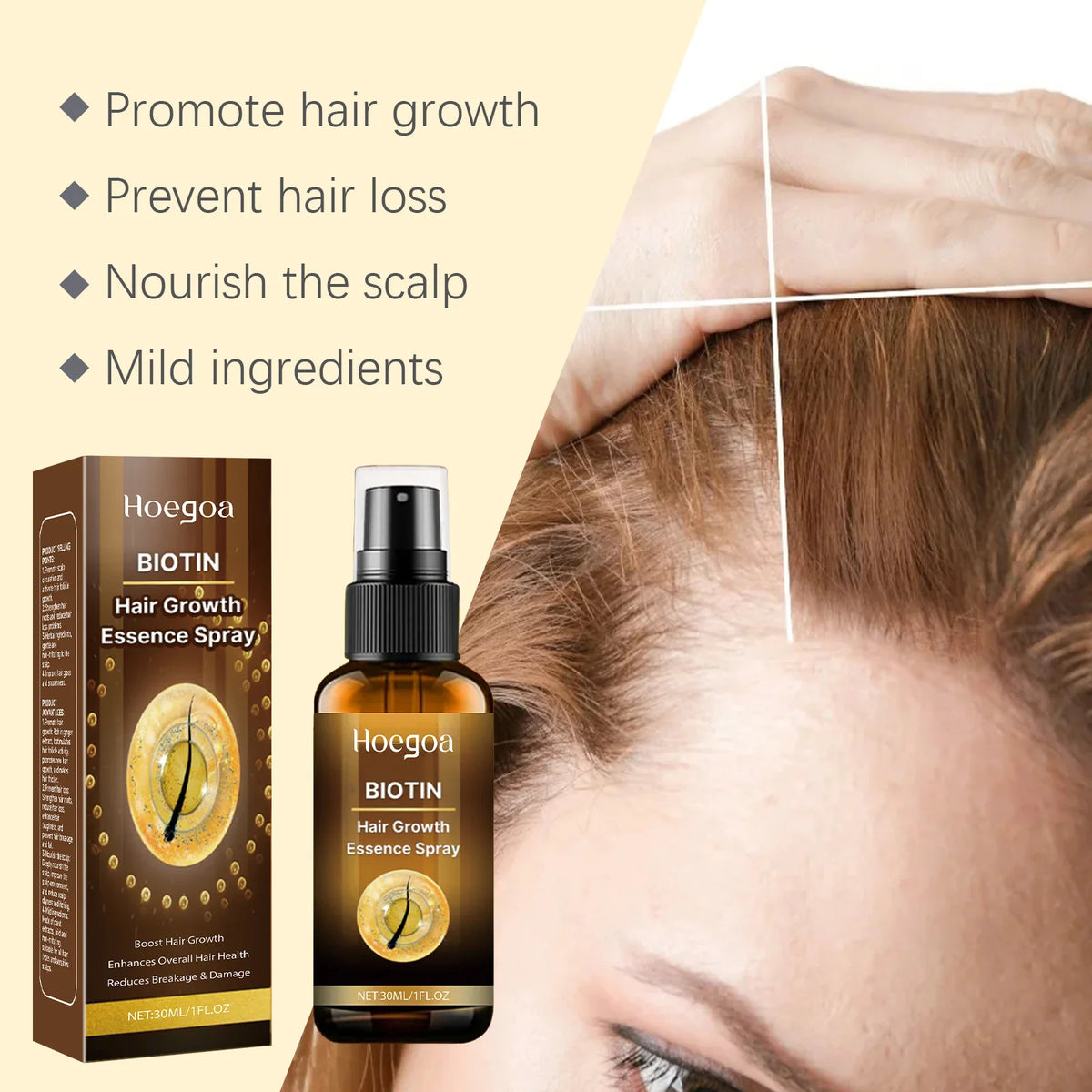 Hair Care Spray: Mild Hair Spray for Nourishing, Repairing, Smoothing, Moisturizing, Adding Shine & Strengthening Hair Vue