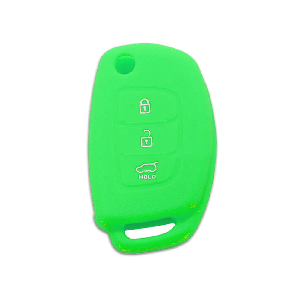 Muchkey Silicone Key Remote Key Cover Holder Key Protection For 3 Button Fits For Hyundai Verna Rv Verna Vue