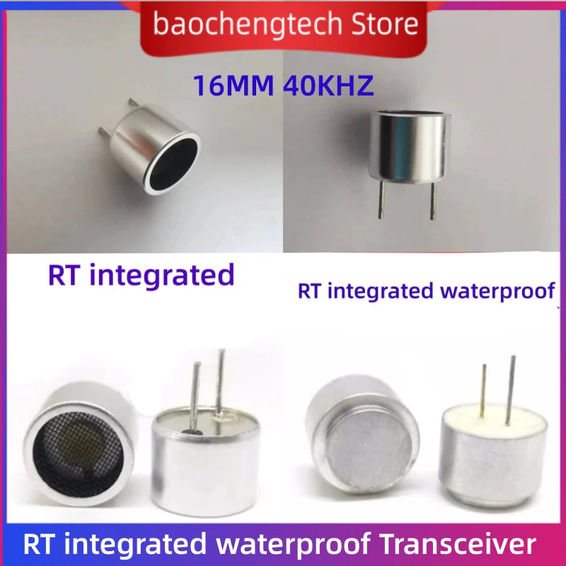 5 10PCS 16mm 10mm 40KHZ RT integrated waterproof Ultrasonic Sensors Integrated TransceiverT TCT40-16 Probe Vue