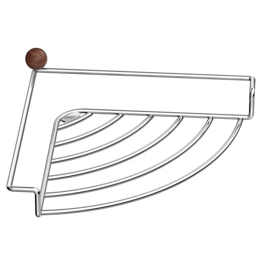 Stainless Steel Sink Corner Rack Waterproof Punch-free Dish Drying Rack Anti-rust Hollowed Sink Storage Holder Vue Silver