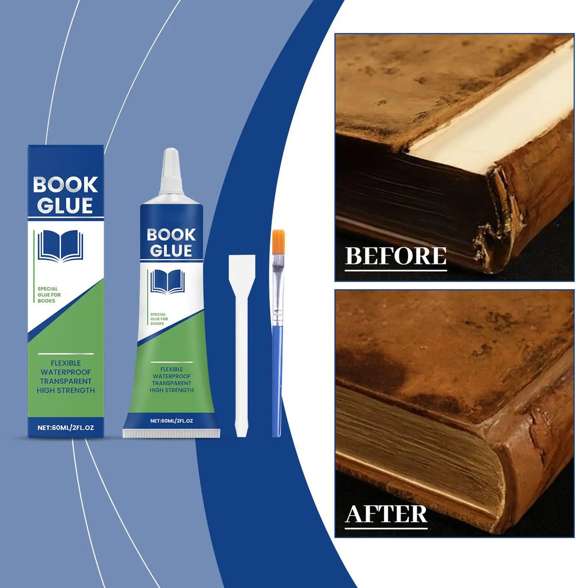 Book Binding Glue 60ml Transparent Paper Book Repair Glue Flexible Sealant DIY Paper Crafts 3D Book Student Stationery adhesives Vue