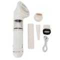 Pet Grooming Vacuum Cleaner Automatic Shedding Brush Dog Vacuum Grooming Kit for Dogs Cats Bed Carpet Pet Grooming Vacuum Kit Vue WHITE