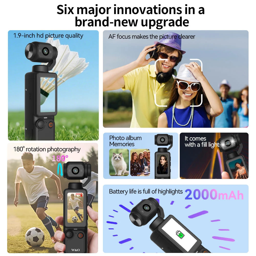 1080P WiFi Sports Wearable Camera Travel Bicycle Driver Recorder Mini Sports Cam for Motorcycle and Vlogging with 32GB SDcard Vue