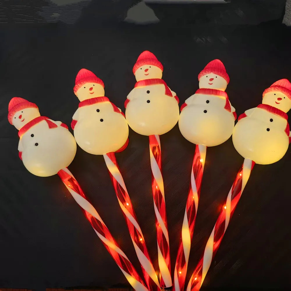 5pcs/set Outdoor Lawn Lights For Garden Christmas Snowmen Solar Plug Lights For Courtyard Holiday Decoration Xmas Decor 002 Vue