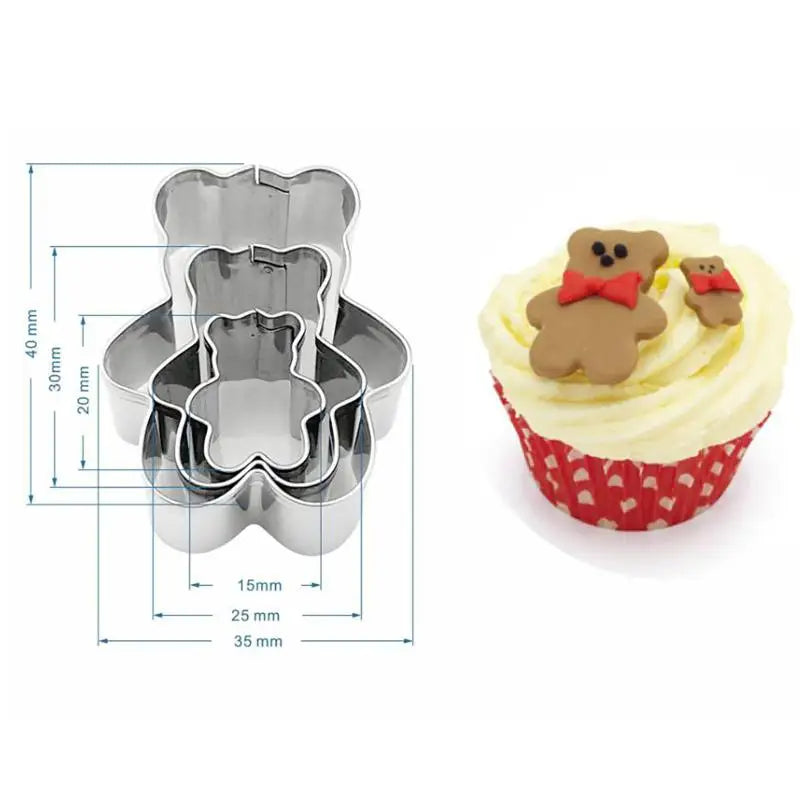 Heart and Flower Cookie Cutters 3 Size Stainless Steel Fondant Molds Set for Cake Decorating Creative Baking Vue