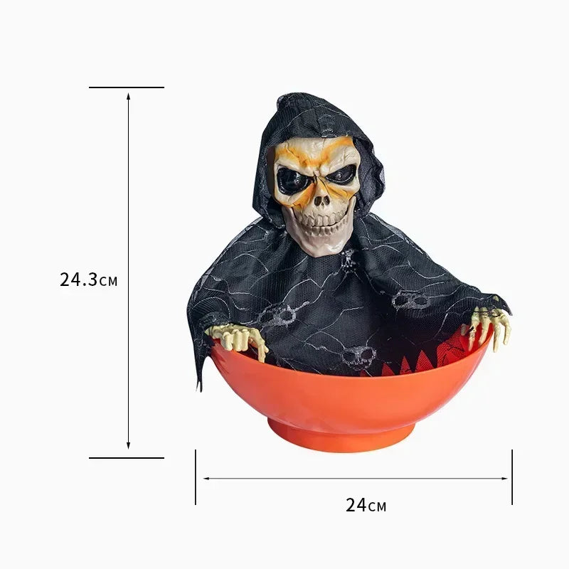 Humorous Halloween Candy Bowl Trick Candy Dish Scary Party Supplies Haunted House Decoration Spooky Table Accessories Vue Orange
