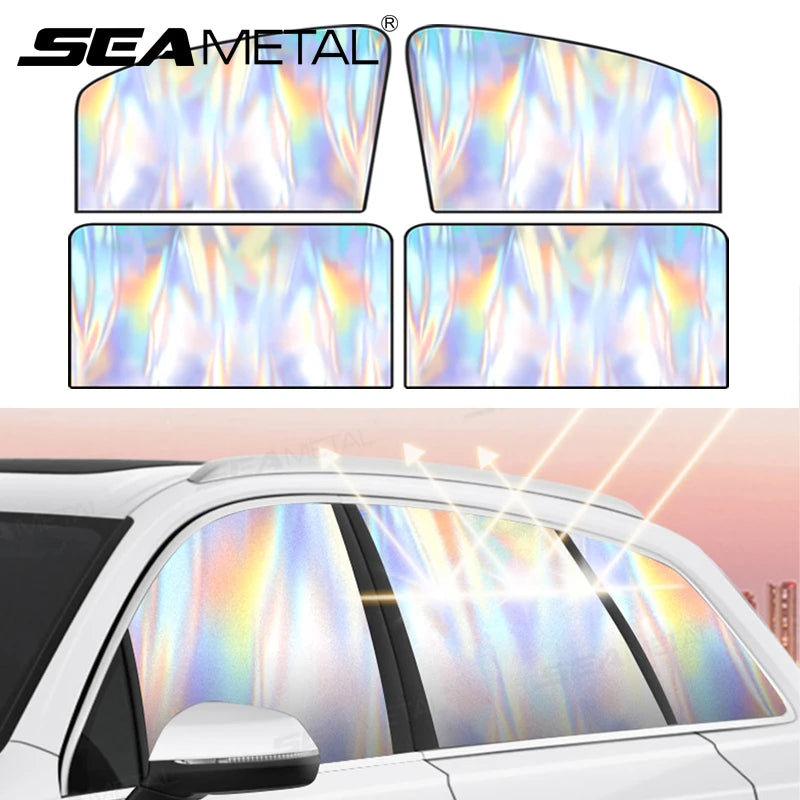 SEAMETAL 2Pcs Magnetic Car Side Window Sun Shade Curtains Front/Rear Window Sun Protection Cover UV Blocking Car Privacy Curtain Vue