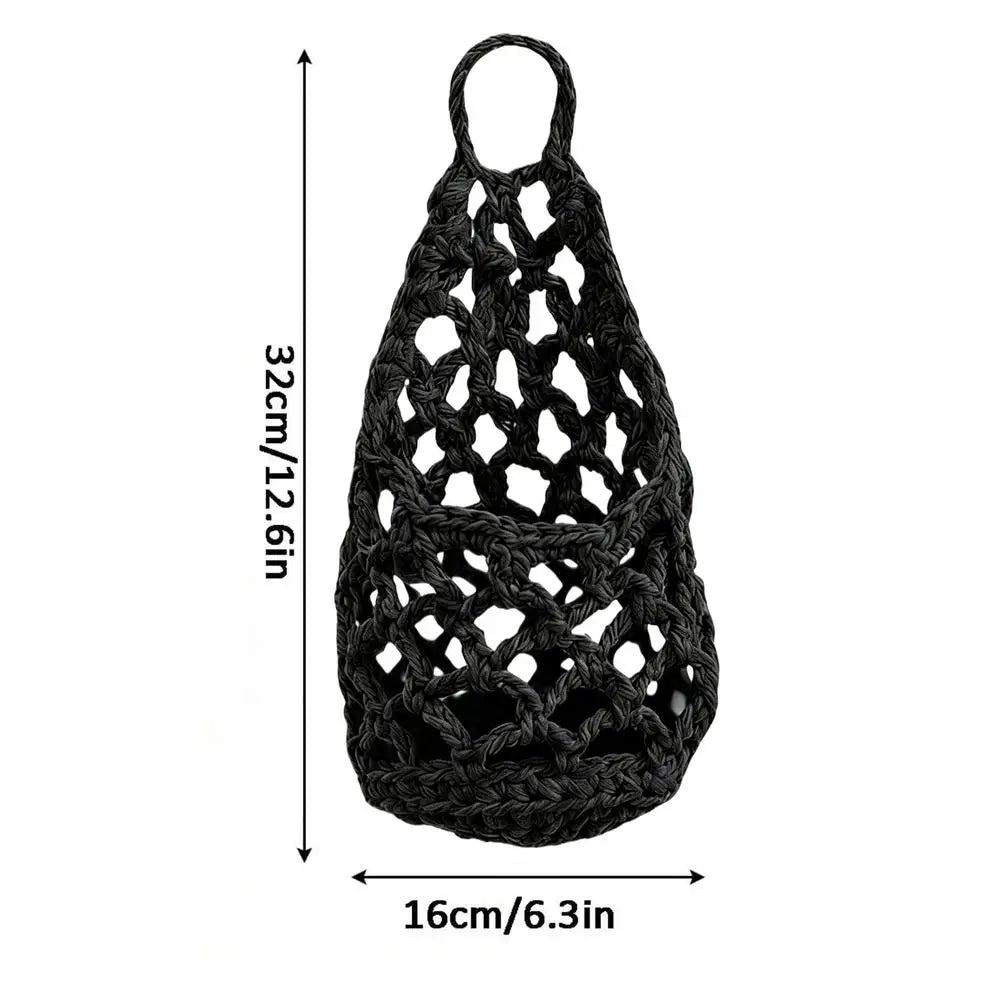 32x16cm Cotton Rope Indoor Plant Hanger, Macrame Planter Holder for Home Living Room Balcony Decor, Hanging Flower Pot Stand Vue A