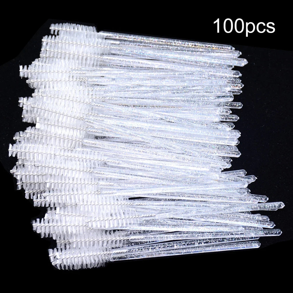 100pcs Eye lash comb For Eyelash Spoolies Extension Makeup Disposable Eyelash BrushesMicro Lash Mascara Wands Combs Wholesale Vue