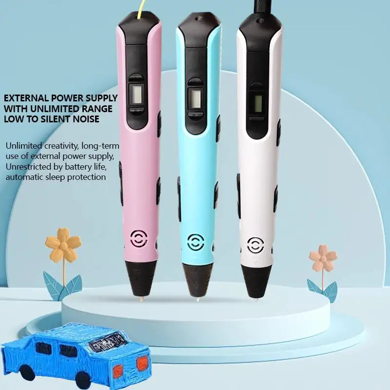 3D Pen Kids 40 Colors 1.75mm PLA Children 3D Printing Pen 0.7mm Diameter Material DIY Drawing Pen Boy Girl Birthday Gifts Vue