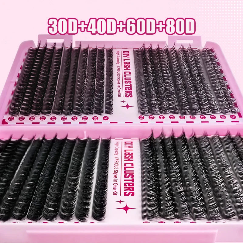 30D+40D+60D+80D False Eyelashes Set 9-16mm MIxed Individual False Eyelashes with Lash Applicators Vue