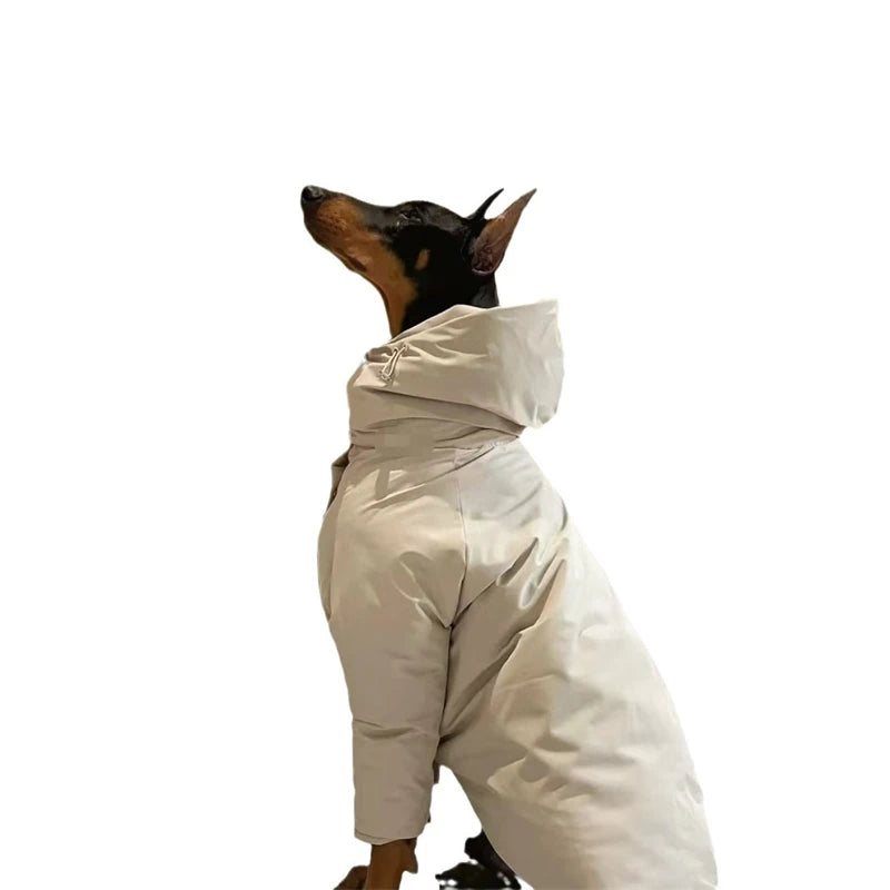 Large Dog Winter Solid Cotton Cozy Warm Coat For Doberman Border Collie Alaskan Malamute Outdoor Walks Park Cold Weather Vue