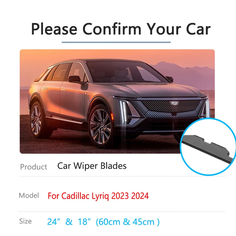 Cadillac Lyriq 2023-2024 Front Wiper Blades Set of 2 Front Wiper Blades Vue