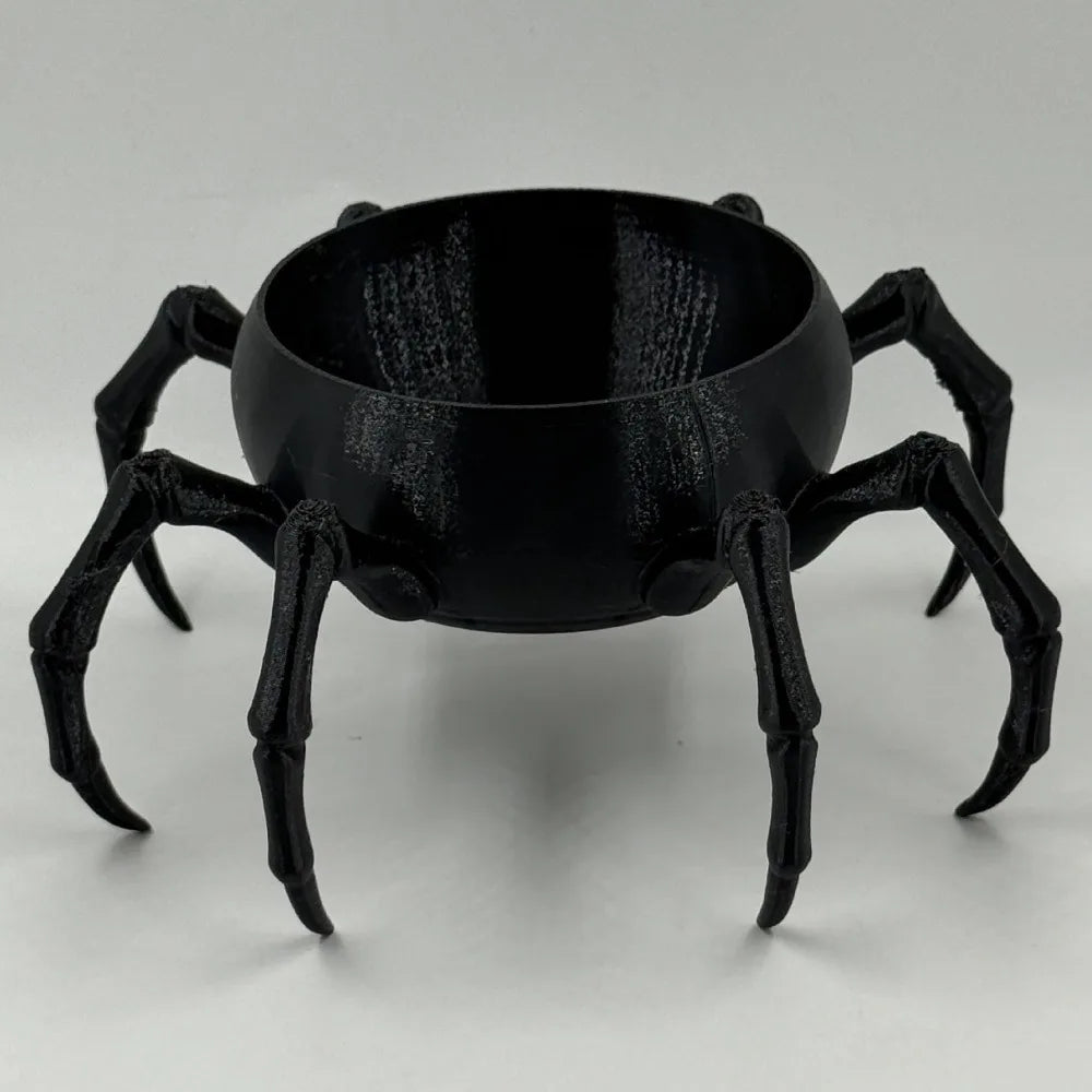 3D Printed Spider Shaped Planter Novelty Multi-functional Jewelry Storage Tray Plastic Gothic Style Flower Container Home Decor Vue Black