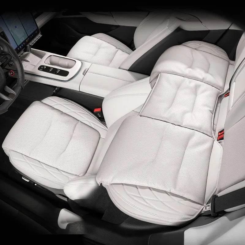 For Mercedes Benz A B E-Class CLA GLC GLB AMG Breathable Leather Car Seat Cushion,Non-Slip Car Interior Backrest Mat Accessories Vue