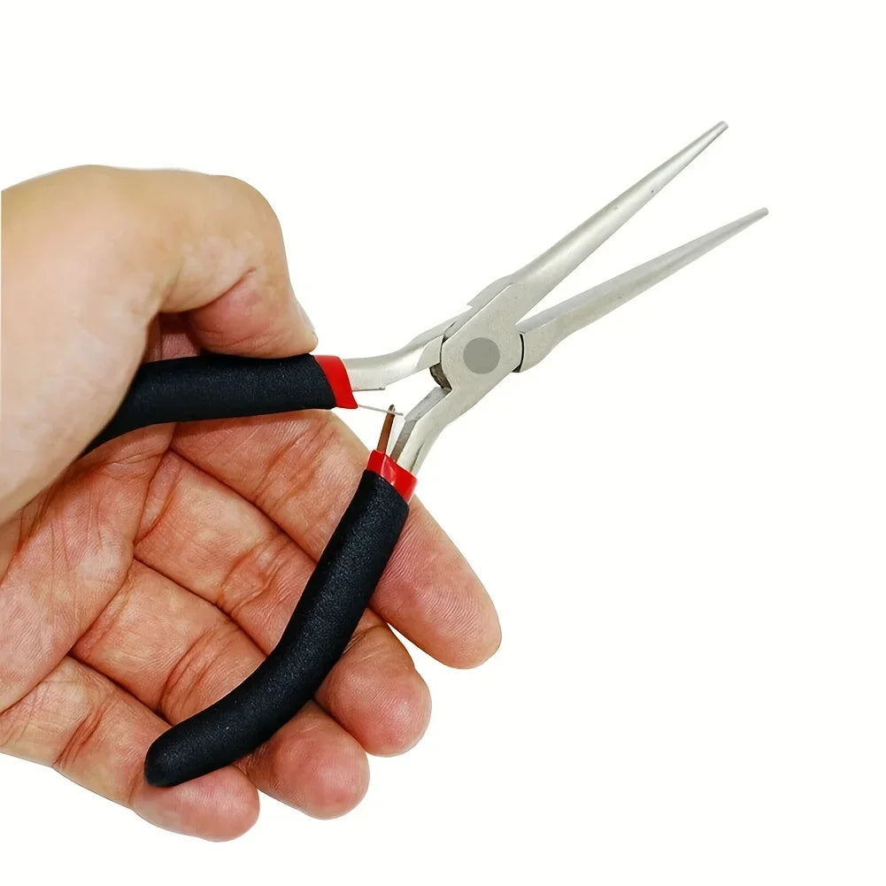 vvocci 1PC Needle Nose Plier Multi tool Repair Hand ToolLong Nose Plier Forceps Vue