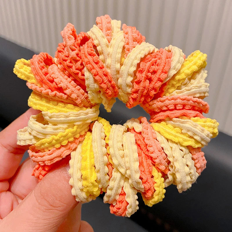 50pcs Girls Candy Color Hair Ties Elastic Hair Band Baby Cute Trendy Comfortable Headwear Hair Ties Kid Hair Accessories Vue A7