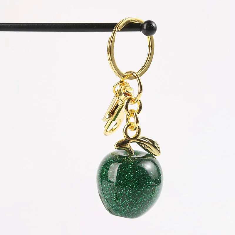 Fashion Delicious Red Cherry Keychain Summer Fruits Cherries Pendant Keyring For Women Men Jewelry Bag Key Accessories Gift Vue Green