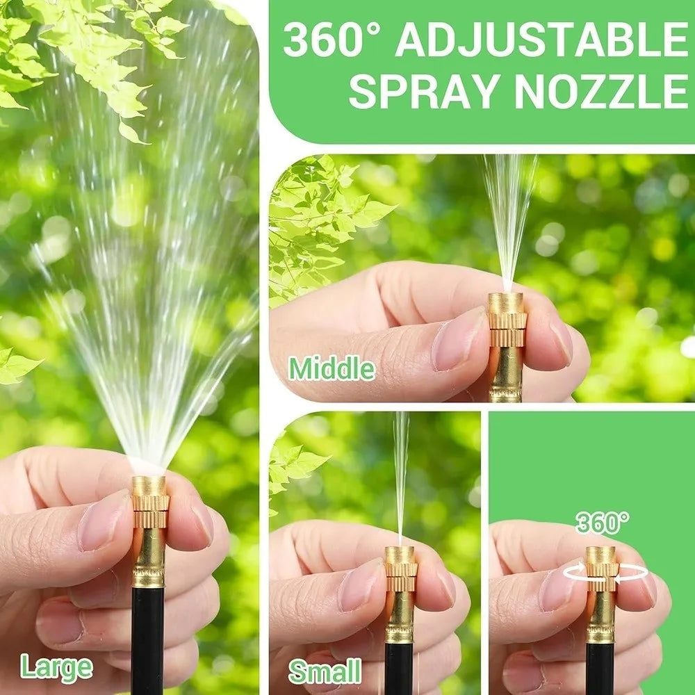 5Pcs Adjustable 360° Free-bend Misting Nozzles Quick Connect Large Area Coverage Misting Cooling System Anti-Rust with Tee Joint Vue