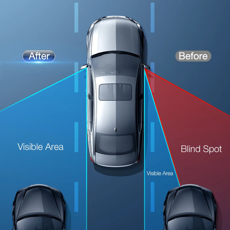 2pcs Car Rearview Mirror HD Blind Spot Mirrors 360-Degree Wide Angle Car Round Convex Mirror Adjustable With Screw sucker Vue