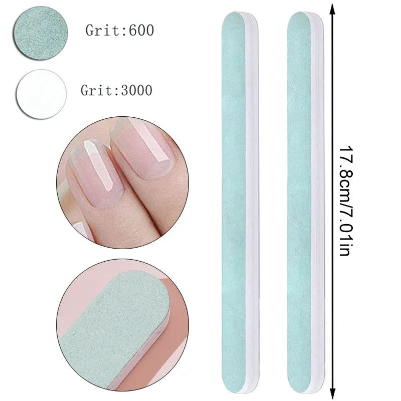10Pcs/lot Nail Art 100/180 Grit Professional Files Buffer Sponge Block Brush Nail Scissors Kit With Cuticle Nipper Pushers Manic Vue