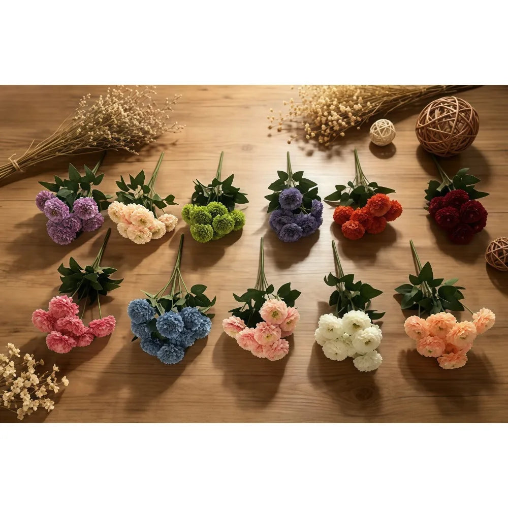 9 Heads Bubble Mickey Artificial Flower Bouquet Home Wedding Party Decor Gift Bubble Fake Flower Vase Floral Home Decoration Vue