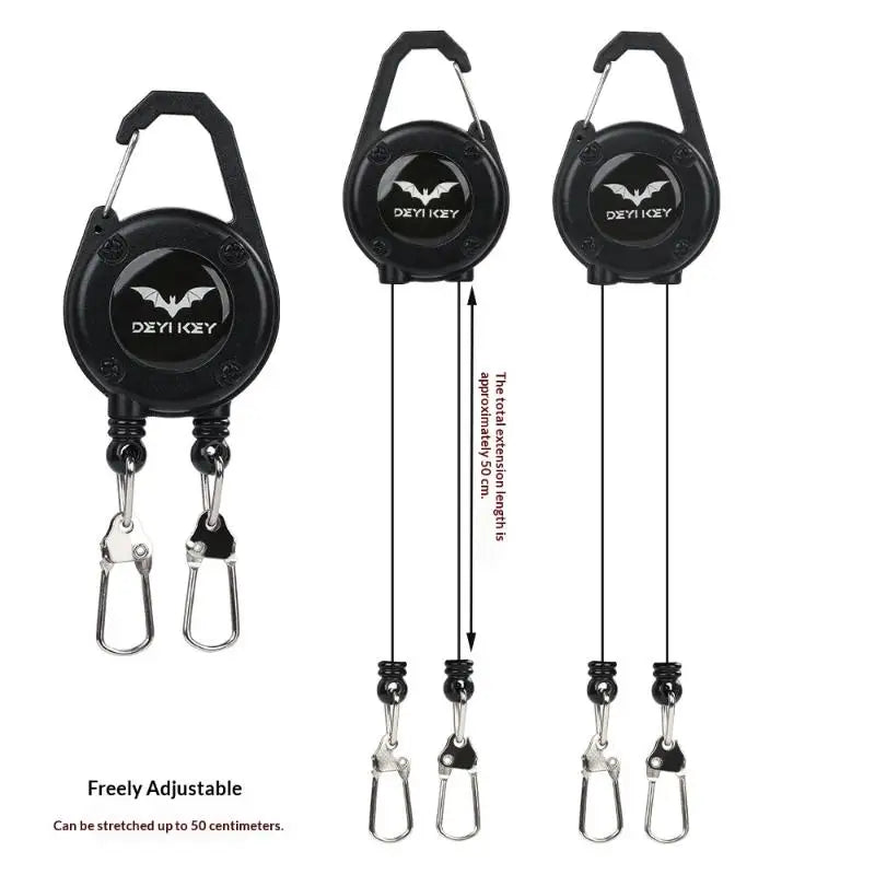Professional Double Head Retractable Badge Reel Holder with Flexible Wire for Office Employees Security Access Vue