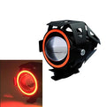 Motorcycle Headlight Fog Lights Super Bright Abgle Eyes Additional Spotlights Universal Moto Auxiliary U 7 Mini LED Driving Lamp Vue red