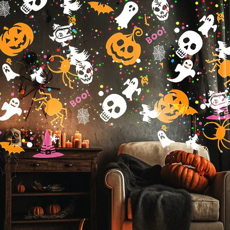 16 Christmas Halloween Projection Snowflake Lights LED Holiday Decoration Christmas Party Home Atmosphere Gifts Vue