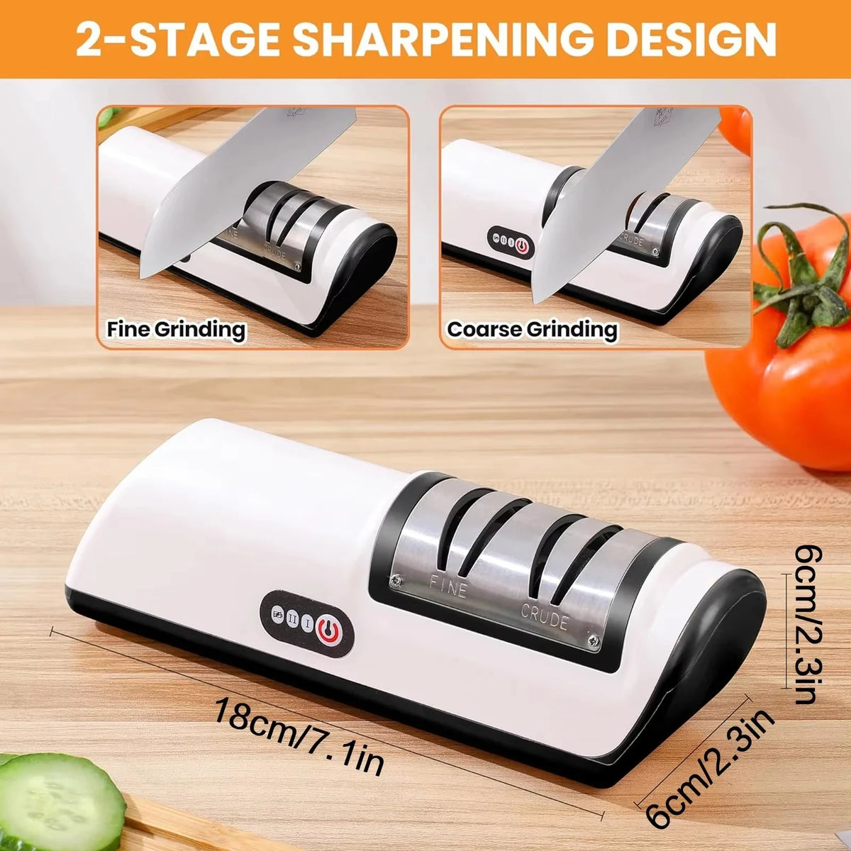Electric Knife Sharpener Quick Sharpening Tool Rechargeable Non Slip Pad Portable Kitchen Blade Sharpener Vue