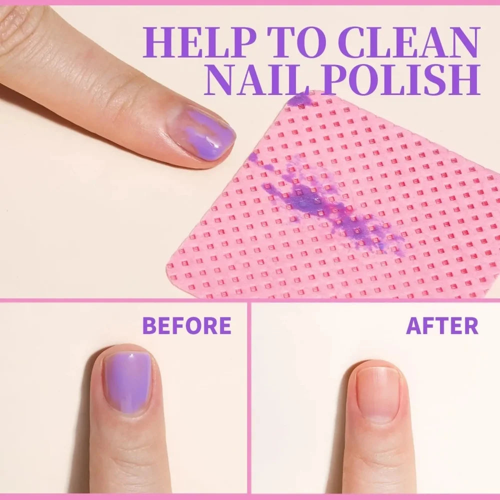 Lint Free Nail Wipes 50Pcs Eyelash Extension Glue Wipes Cleaner Cloth Non-Woven Fabric Nail Gel Polish Remover Cotton Pads Vue